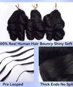 INDIAN REMY LOOSE WAVES CROTCHET HAIR.100%Raw virgin hair.