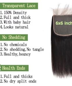 Peruvian/ Cambodian / Mongolian Hair 6”x6” Closure ( please specify which one you want when checking out)